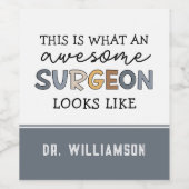 Custom Chirurg Funny Phantastisch Chirurg Geschenk Weinetikett (Einzelnes Label)