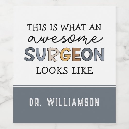 Custom Chirurg Funny Phantastisch Chirurg Geschenk Weinetikett (Einzelnes Label)