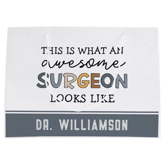 Custom Chirurg Funny Phantastisch Chirurg Große Geschenktüte (Vorderseite)