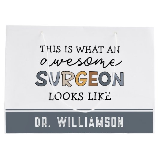 Custom Chirurg Funny Phantastisch Chirurg Große Geschenktüte (Rückseite)