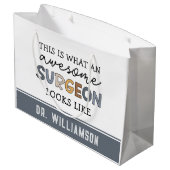 Custom Chirurg Funny Phantastisch Chirurg Große Geschenktüte (Rückseite Schrägansicht)