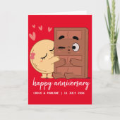 Custom Choco & Pancake Happy Wedding Jubiläum Karte (Vorderseite)