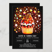 Custom Chocolate Bliss Muffin Geburtstag Einladung (Vorne/Hinten)