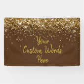 Custom Chocolate Brown & Gold Birthday Party Photo Banner (Horizontal)