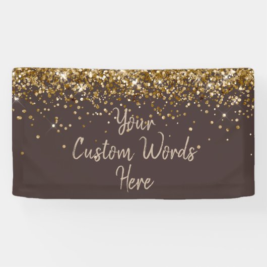 Custom Chocolate Brown Khaki Birthday Photo Booth Banner (Horizontal)