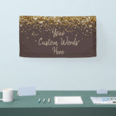Custom Chocolate Brown Khaki Birthday Photo Booth Banner (Messe)