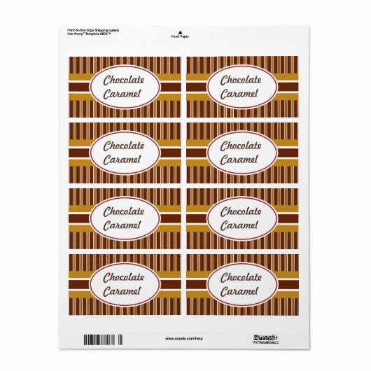 Custom Chocolate Carmel Labels (Vorne)