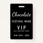 Custom Chocolate Festival Event QR Code VIP Ausweis (Vorderseite)