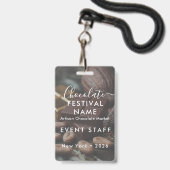 Custom Chocolate Festival Event Staff Photo Ausweis (Vorderseite mit Lanyard)