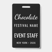 Custom Chocolate Festival Photo QR Code Staff Ausweis (Front)
