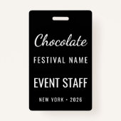 Custom Chocolate Festival Photo QR Code Staff Ausweis (Vorderseite)