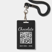 Custom Chocolate Festival QR Code Exibitor ID Ausweis (Rückseite mit Lanyard)