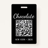 Custom Chocolate Festival QR Code Exibitor ID Ausweis (Rückseite)