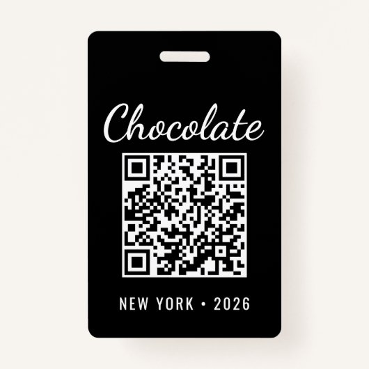 Custom Chocolate Festival QR Code Exibitor ID Ausweis (Rückseite)