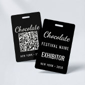 Custom Chocolate Festival QR Code Exibitor ID Ausweis