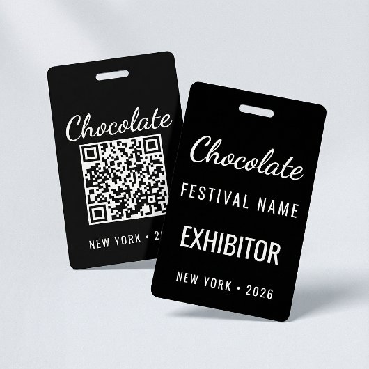 Custom Chocolate Festival QR Code Exibitor ID Ausweis