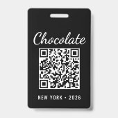 Custom Chocolate Festival QR Code Exibitor ID Ausweis (Rückseite)