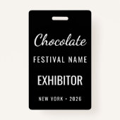 Custom Chocolate Festival QR Code Exibitor ID Ausweis (Vorderseite)