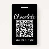 Custom Chocolate Festival QR Code Exibitor ID Ausweis (Rückseite)
