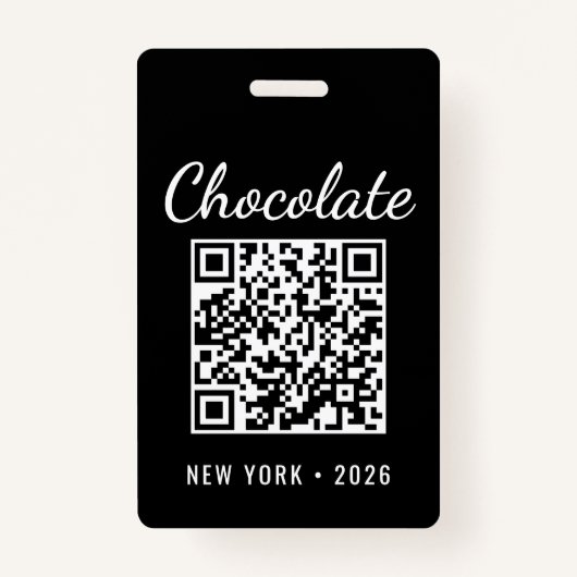 Custom Chocolate Festival QR Code Exibitor ID Ausweis (Rückseite)