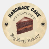 Custom Chocolate Fudge Cake Labels | Personalisier Runder Aufkleber (Vorderseite)