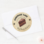 Custom Chocolate Fudge Cake Labels | Personalisier Runder Aufkleber (Umschlag)