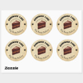Custom Chocolate Fudge Cake Labels | Personalisier Runder Aufkleber (Blatt)