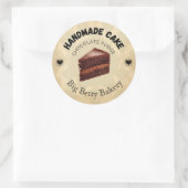 Custom Chocolate Fudge Cake Labels | Personalisier Runder Aufkleber (Tasche)