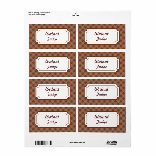 Custom Chocolate Gingham Labels (Vorne)