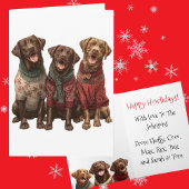 Custom Chocolate Labrador Weihnachten Ugly Sweater Karte