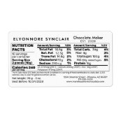 Custom Chocolate Maker Products Nutrition Facts (Vorne)