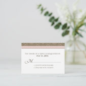 :custom: Chocolate/Pink Damask 3.5x2.5" UAWG Begleitkarte (Stehend Vorderseite)