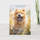 Custom Chow Chow Happy Birthday Card Dankeskarte (Vorderseite)