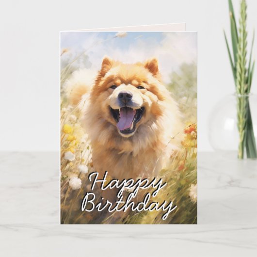 Custom Chow Chow Happy Birthday Card Dankeskarte (Vorderseite)