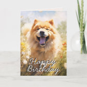Custom Chow Chow Happy Birthday Card Dankeskarte (Vorderseite)