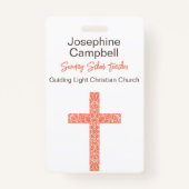 Custom Christian Church Staff Volunteer Name Ausweis (Rückseite)