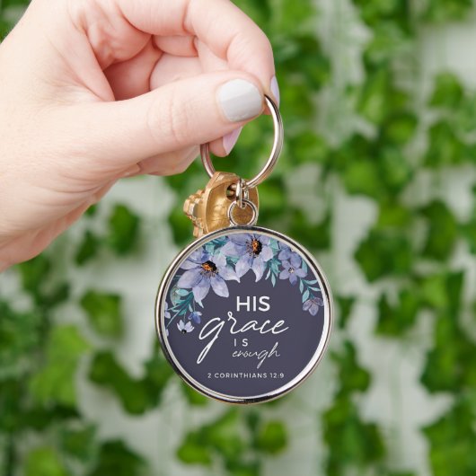 Custom Christian His Grace is Enough Schlüsselanhänger (Hand)