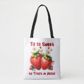 Custom Christian Jesus Summer Strawberries Tasche (Vorderseite)