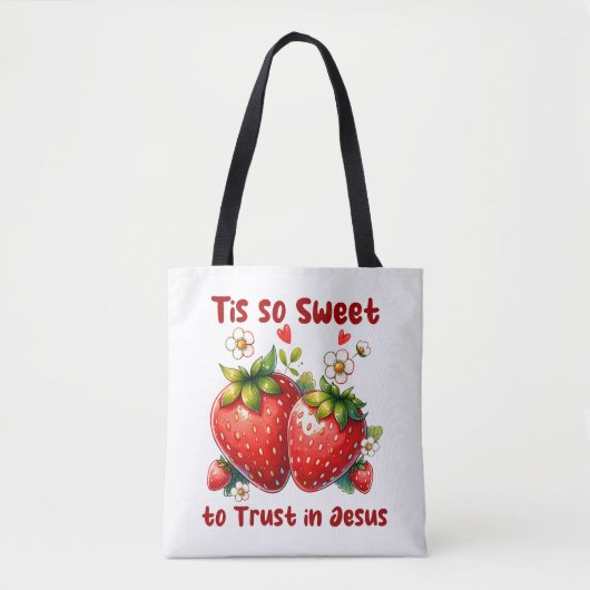 Custom Christian Jesus Summer Strawberries Tasche (Vorderseite)