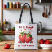Custom Christian Jesus Summer Strawberries Tasche