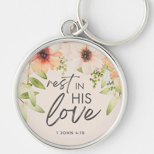 Custom Christian Rest in His Love Schlüsselanhänger (Vorne)