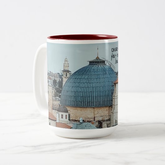 Custom Christian-theme faith-inspired coffee mug Zweifarbige Tasse (Vorderseite Links)