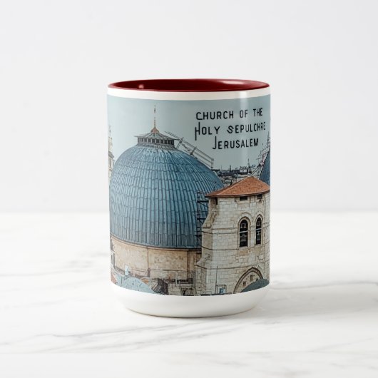 Custom Christian-theme faith-inspired coffee mug Zweifarbige Tasse (Mittel)