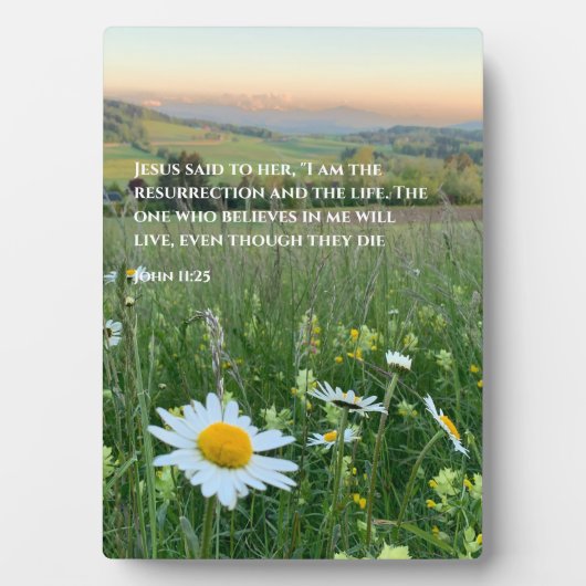 Custom Christlich Bible Verse Gift Daisy Foto Fotoplatte (Vorderseite)