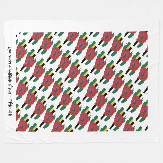 Custom Christlich DOMINICA FLAG Fleecedecke (Vorderseite (Horizontal))