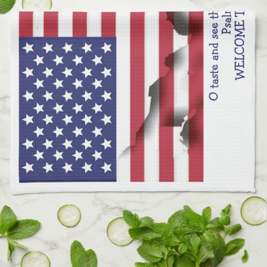 Custom Christlich FLAG of USA Geschirrtuch (Gefaltet)