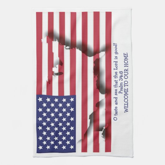 Custom Christlich FLAG of USA Geschirrtuch (Vertikal)