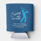 Custom CHRISTLICH GOLFER Swing To Lord BLUE Dosenkühler (Rückseite)