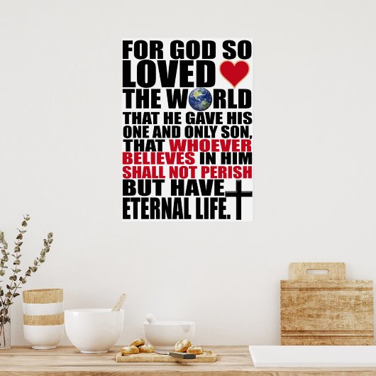 Custom Christlich John 3:16 Bible Verse Poster (Küche)