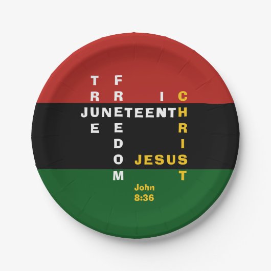 Custom Christlich JUNETEENTH Pappteller (Vorderseite)